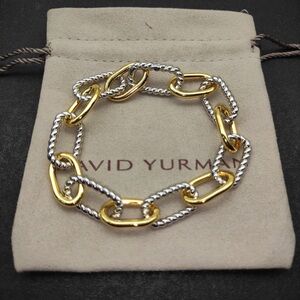 David Yurman Two-Tone Gold and Silver Rope-Link Bracelet